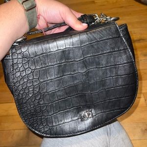 Faux leather gray/black purse